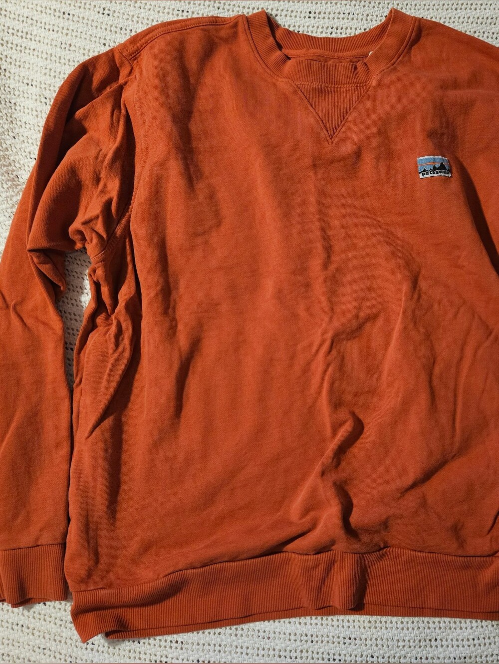 Patagonia Men's Red/Rust Crewneck Sweatshirt